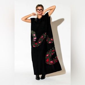 Dressed in LALA Big Reputation Oversized Knit Maxi Dress in Snake